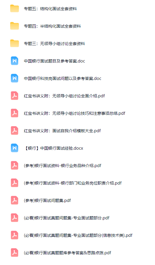 【中国银行】面试资料包